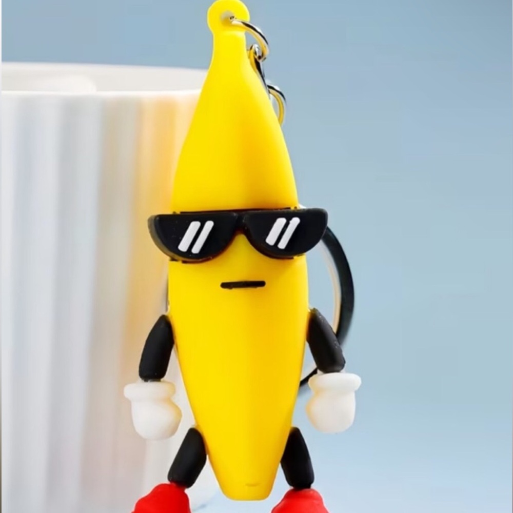 Cool Sunglasses Banana Keychain